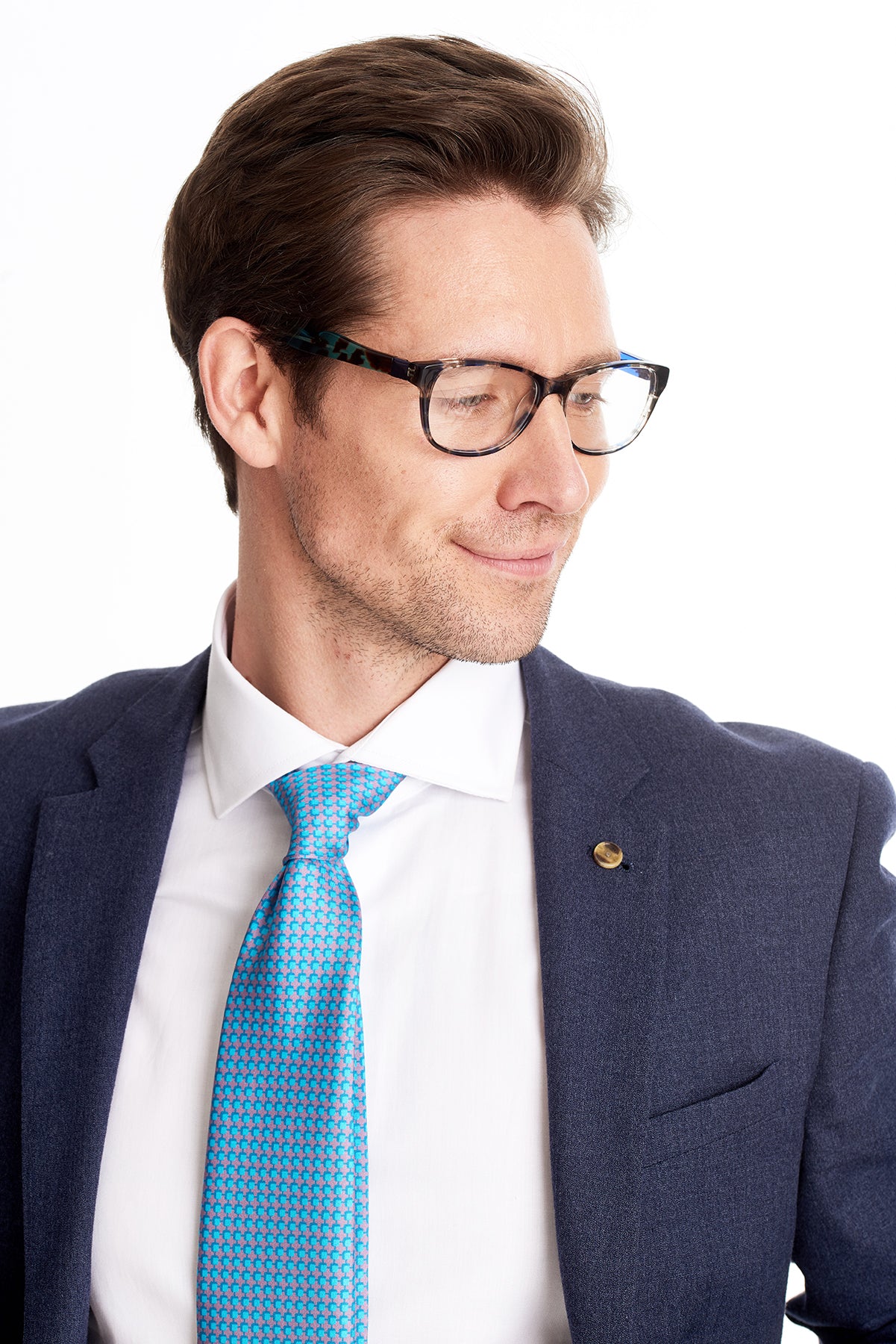 Man wearing a silk elegant tie