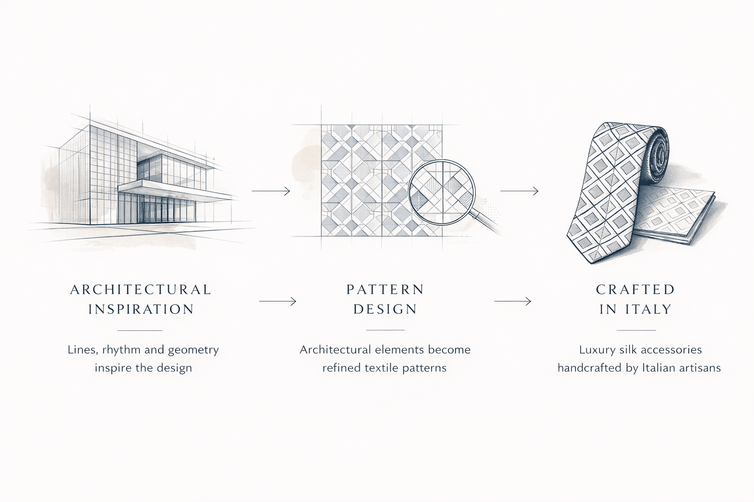 From architecture to silk: how a Pennata tie is created