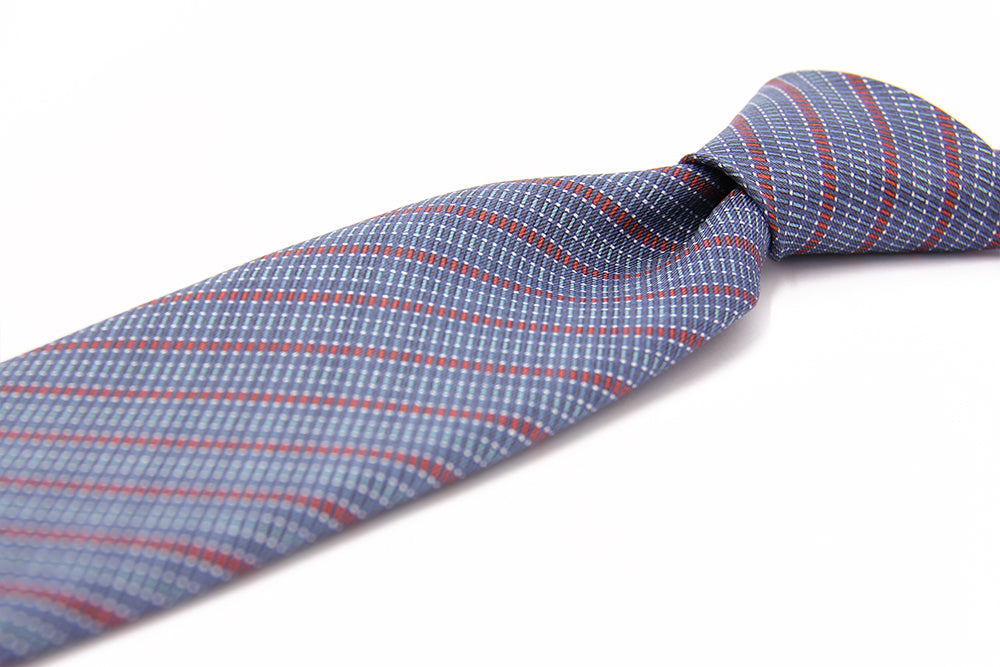 Detail of a geometric silk tie