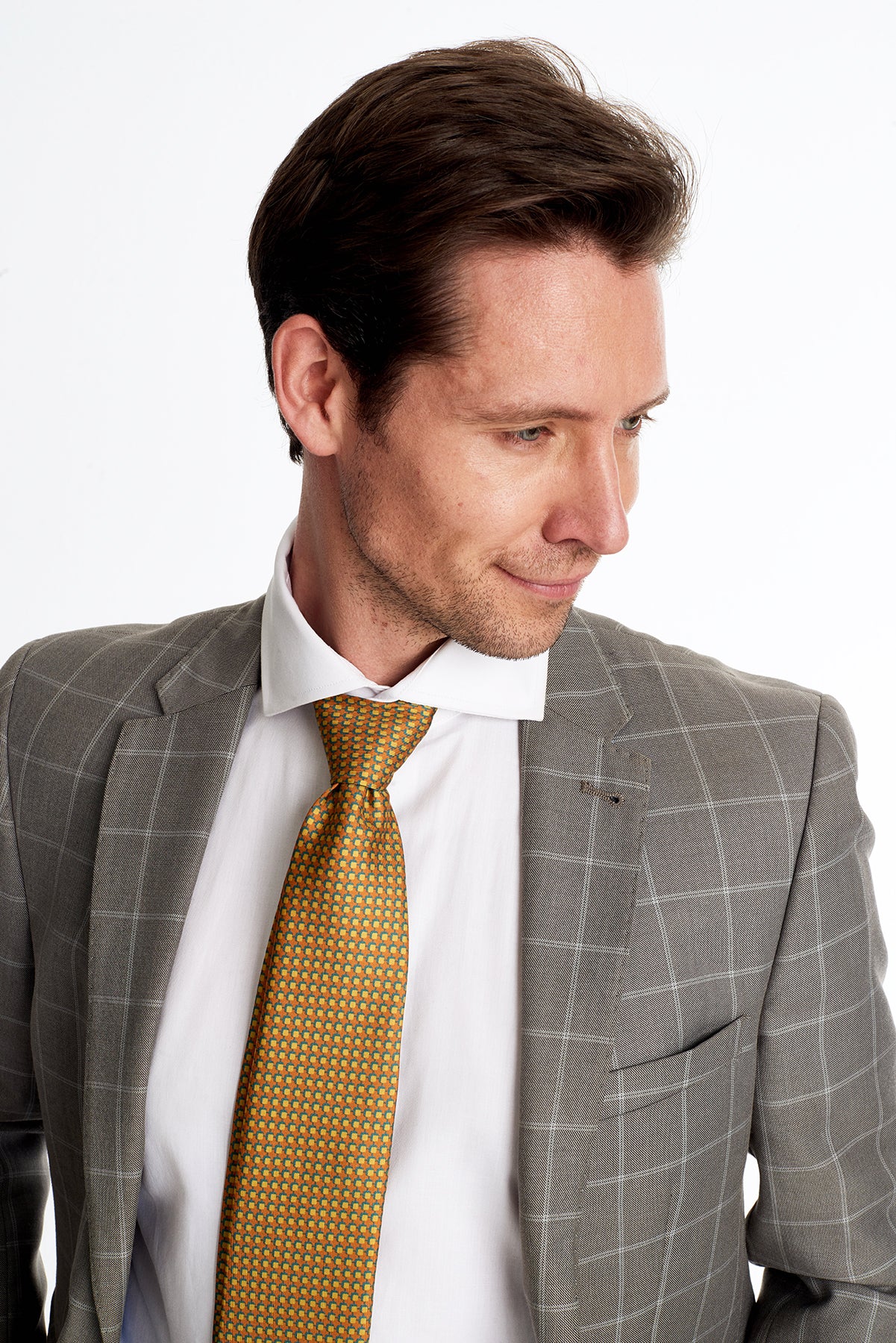 Young Man wearing silk tie